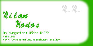 milan modos business card